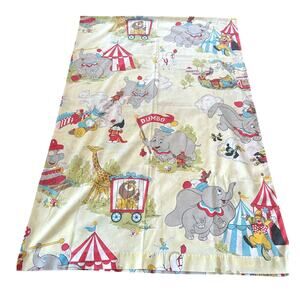 Vintage Walt Disney Productions Dumbo Twin Flat Sheet Circus Print 60s/70s